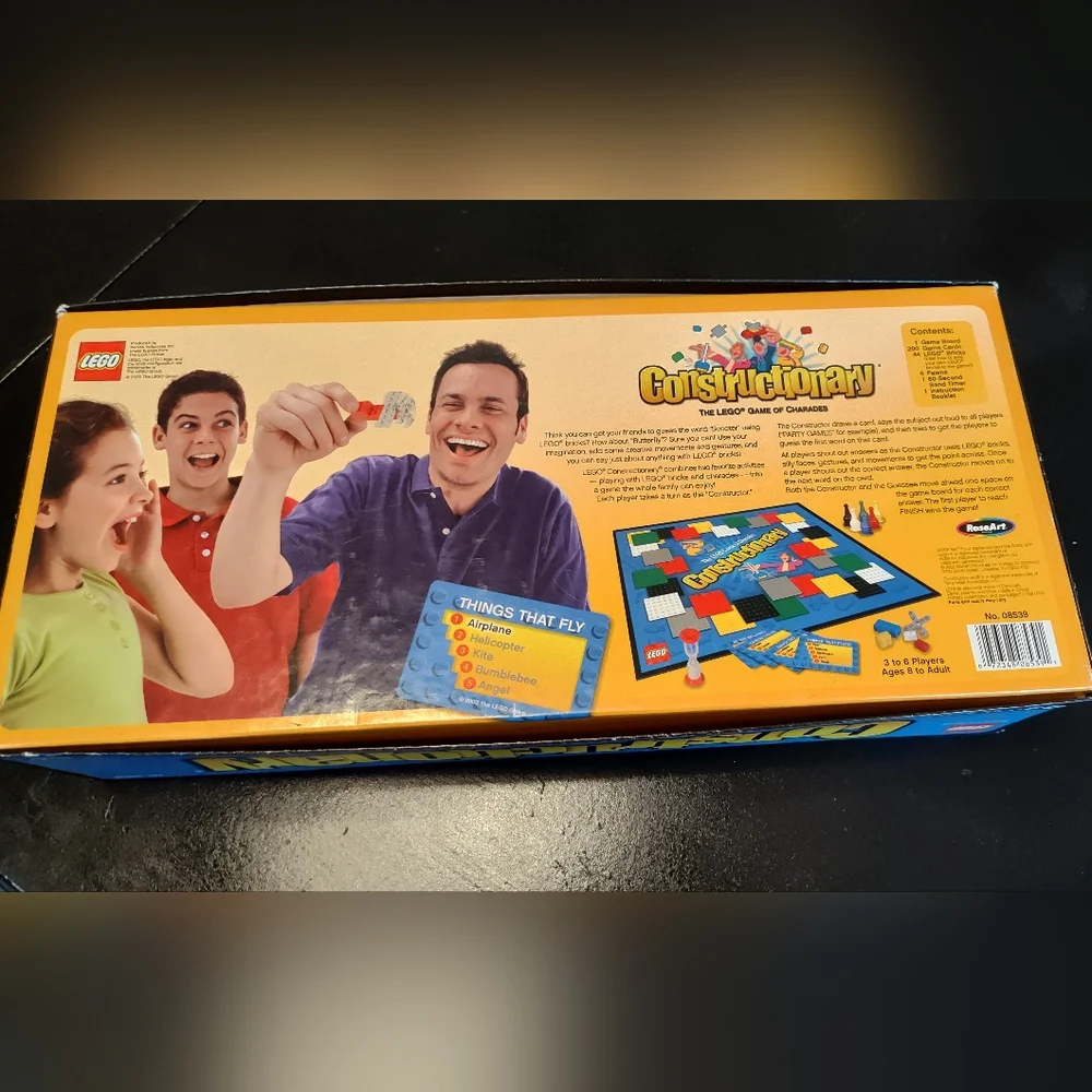 LEGO Constructionary Charades Game - Blue and Yellow - Vintage - 2003